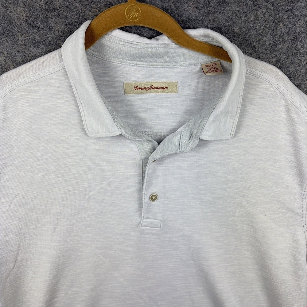 Tommy Bahama Polo Shirt Mens 2XL White Embroidered Polo Golf Casual - Picture 2 of 10